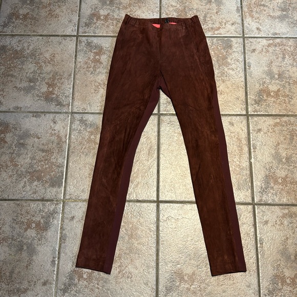 Lafayette 148 New York Rust Color Leather Leggings Size S - Picture 1 of 5